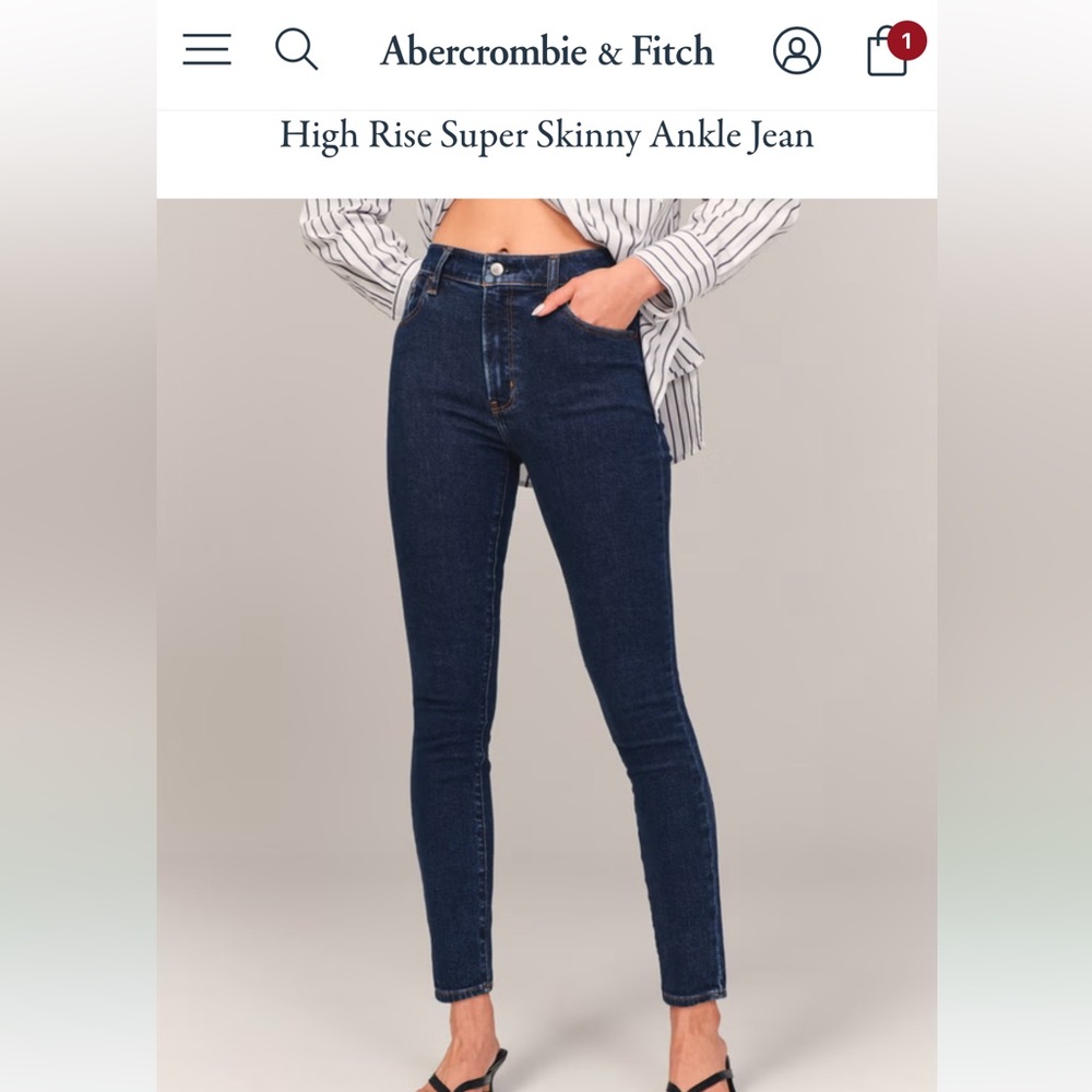 Abercrombie and Fitch Dark Blue Women's Jeans super skinny high rise